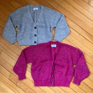 Old Navy Gray and Pink Cardigan Set